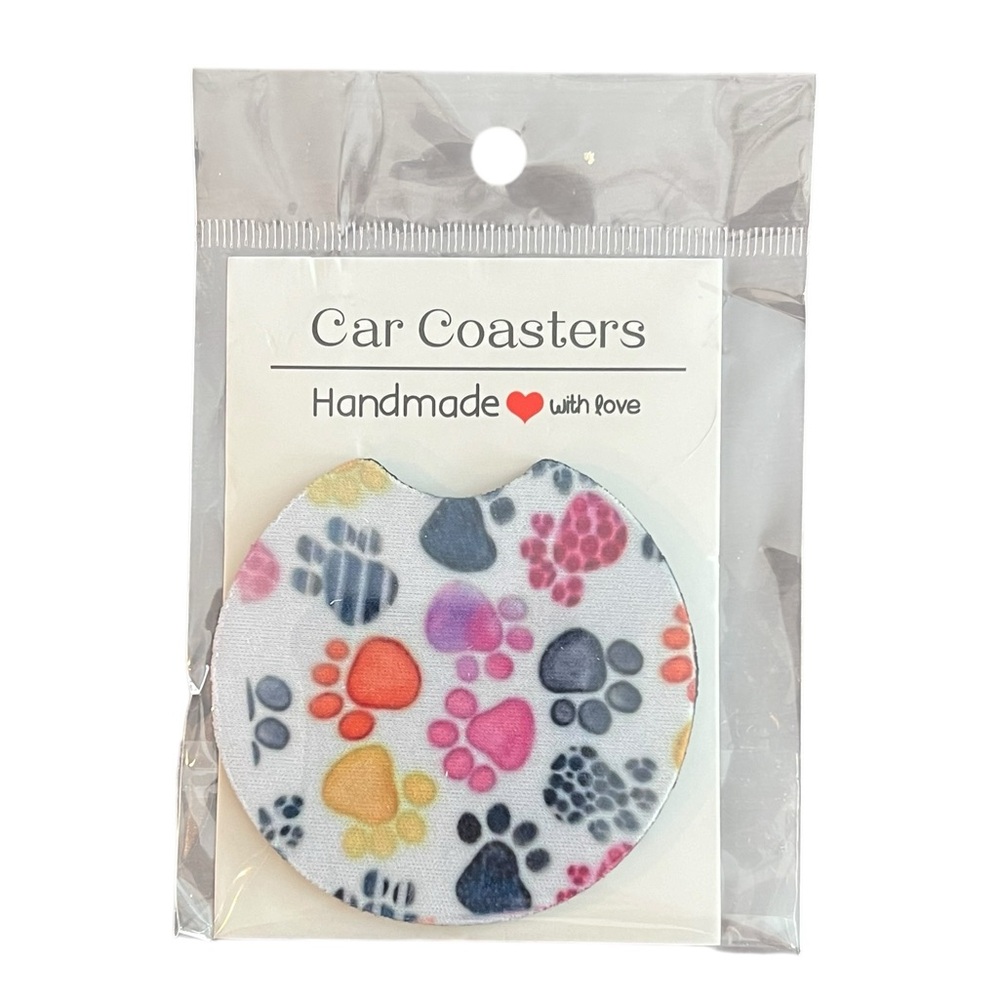 Handmade Paw Print Car Coaster 🐾